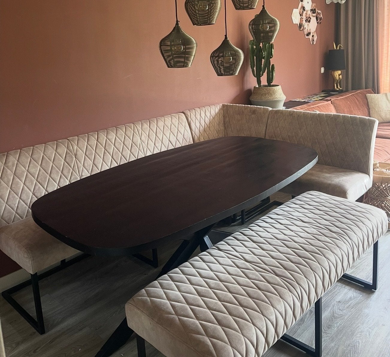 Eettafel met banken (Kick, 1.80m), Ophalen, Gebruikt, 50 tot 100 cm, Vijf personen of meer