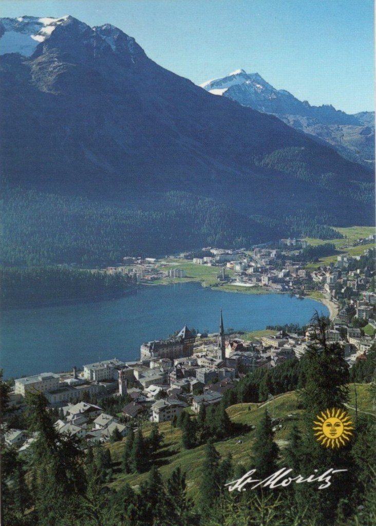 1 Ansichtkaart St. Moritz  Zwitserland 1978., Verzamelen, Ophalen of Verzenden, 1960 tot 1980, Ongelopen, Overig Europa