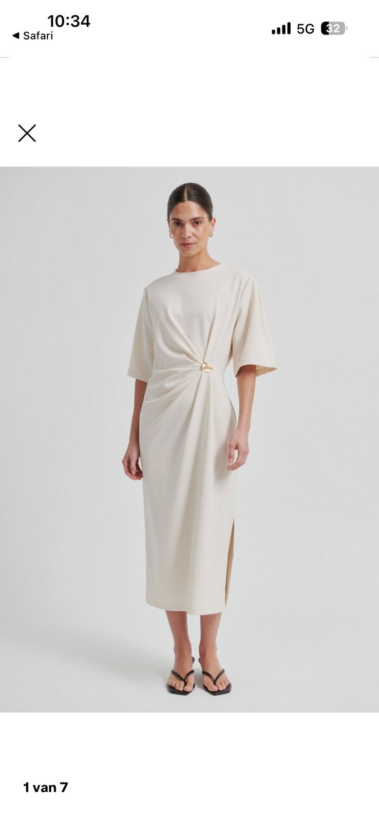 Jurk Seconde female maat M, Maat 38/40 (M), Beige, Ophalen of Verzenden, Zo goed als nieuw