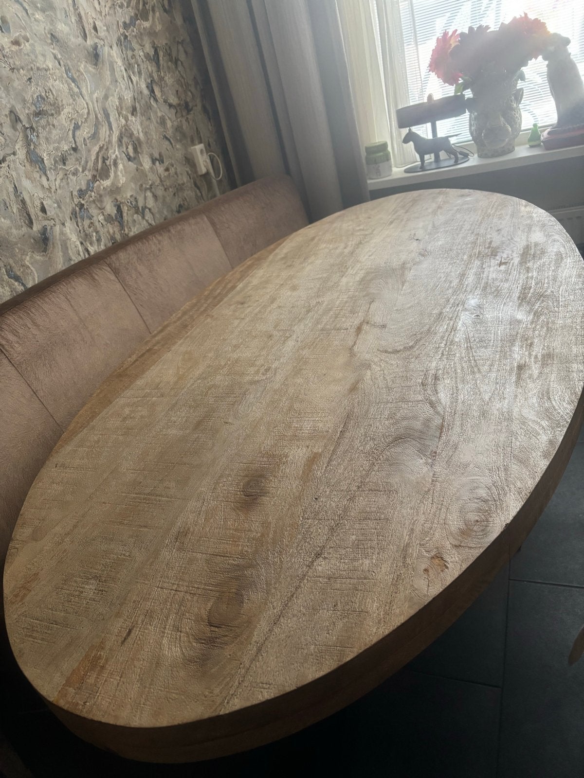 Mooie mango houten eettafel 210x100 cm - Zo goed als nieuw, Huis en Inrichting, Tafels | Eettafels, Ophalen, 100 tot 150 cm, 200 cm of meer
