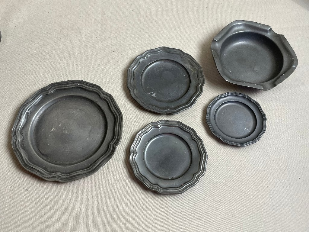 Kleine tinnen schaaltjes, Ophalen of Verzenden