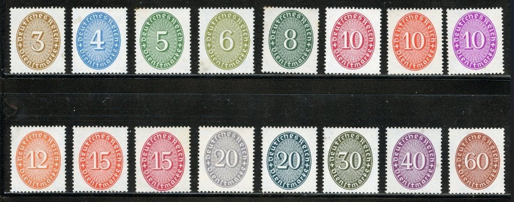 Reich dienst 114-129 ongebruikt, Verzenden, Duitse Keizerrijk, Postfris
