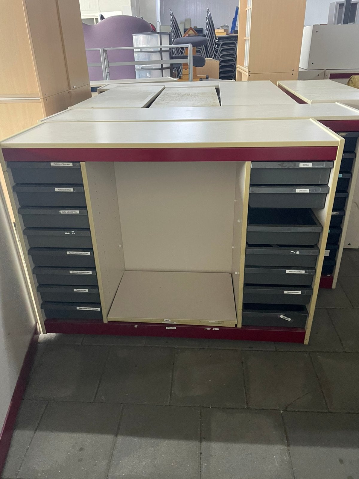 Schoolkast / Materialenkast met Laden & Middenvak, Gebruikt, Ophalen of Verzenden, X, X
