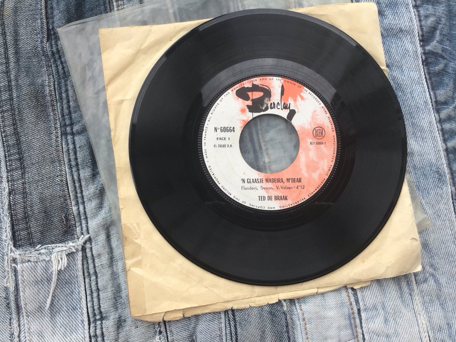 Ted de Braak - 'N Claasje Madeira, M'Dear 7 inch vinyl, Gebruikt, 7 inch, Ophalen of Verzenden, EP