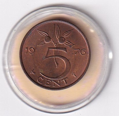 5 Cent 1976 Zeer Netjes met diverse Muntkleuren, Postzegels en Munten, Munten | Nederland, Verzenden, Koningin Juliana, 5 cent