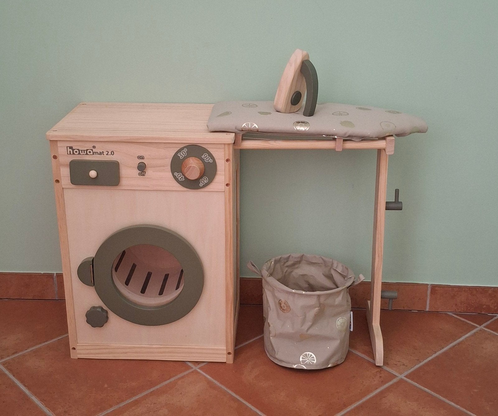 Howa Speelgoed Wasmachine met Strijkplank en Wasrek, Ophalen, Nieuw, Meubelstuk of Keukentje