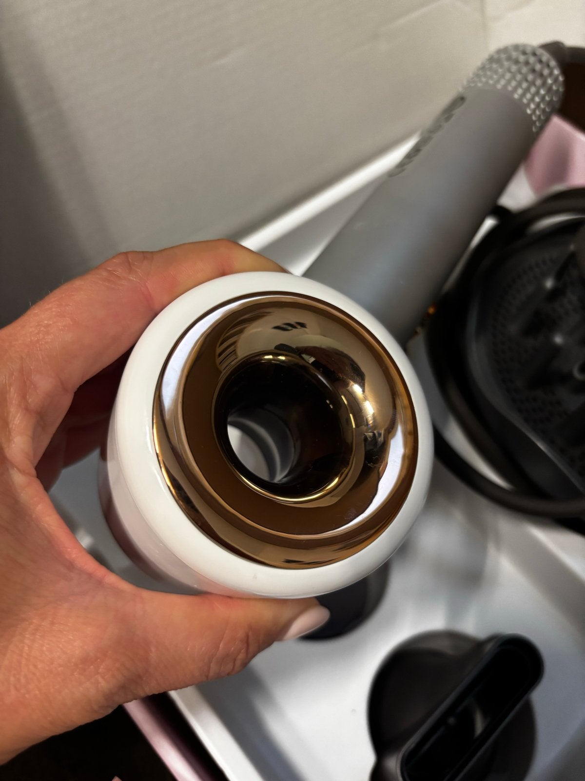 Raveg Föhn wit/zilver met XXL diffuser, Ophalen of Verzenden, Zo goed als nieuw, Haarverzorging