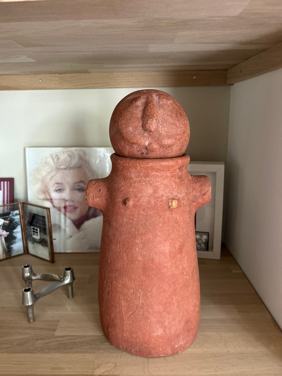 Antiek terracotta beeld man met snor, Antiek en Kunst, Antiek | Keramiek en Aardewerk, Ophalen of Verzenden