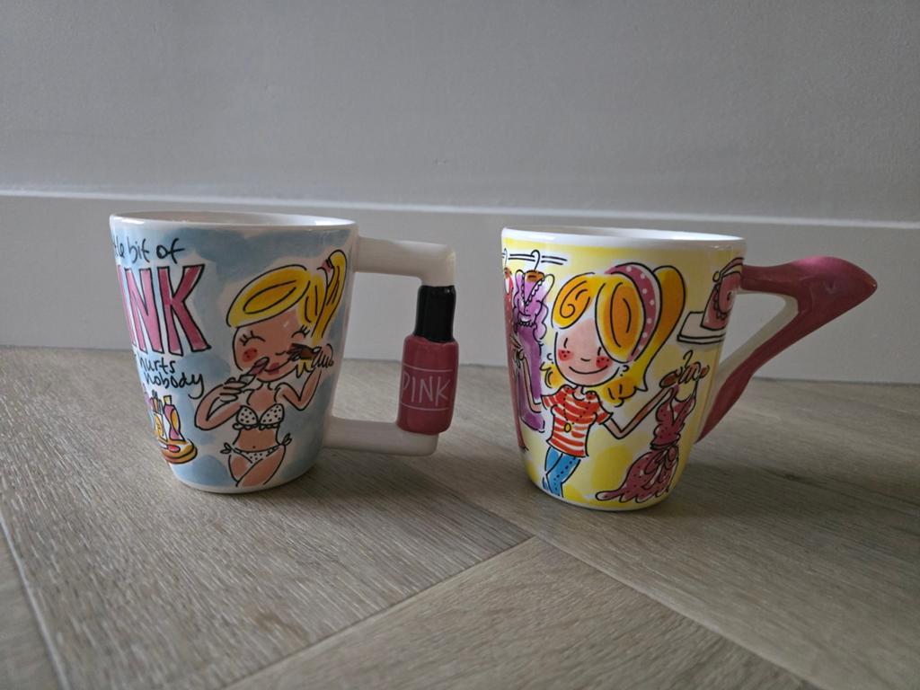 Set van 2 mooie blond amsterdam pink mokken, Ophalen, Blond Amsterdam, Zo goed als nieuw, Kop(pen) en/of Schotel(s)