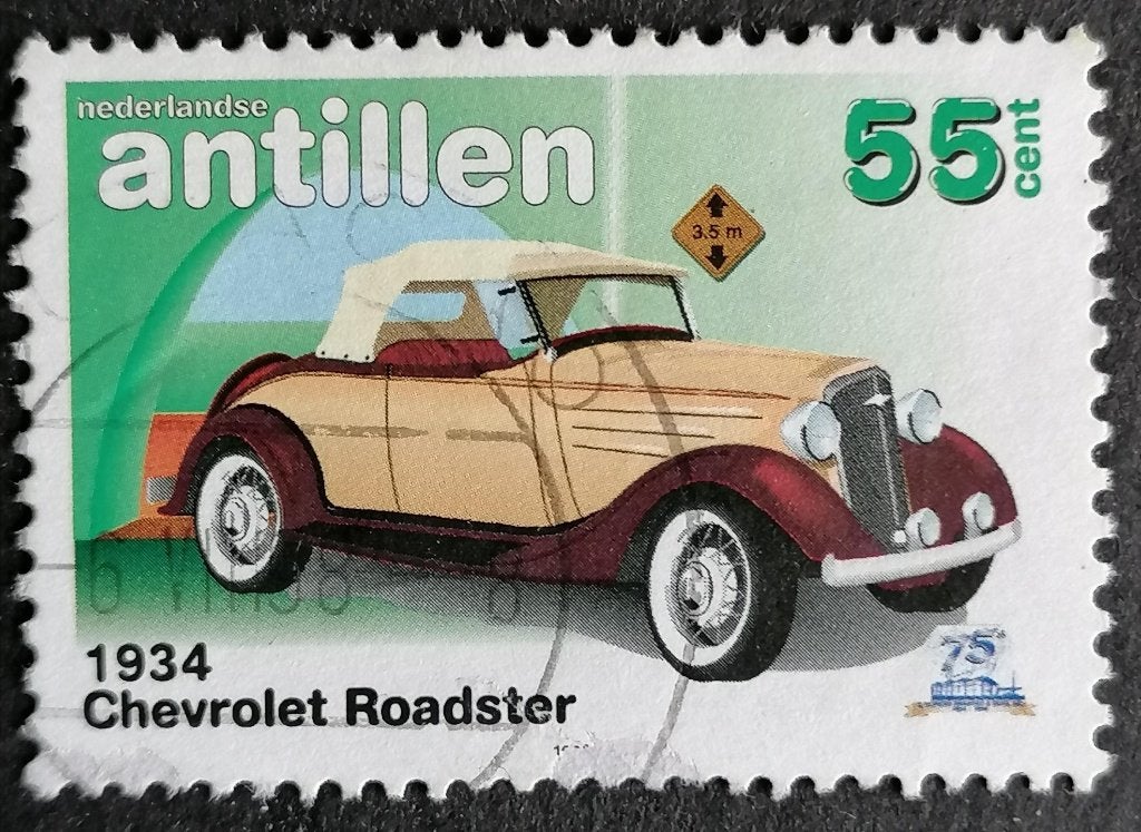 NED. ANTILLEN - Chevrolet Roadster 1998, Ophalen of Verzenden, Gestempeld