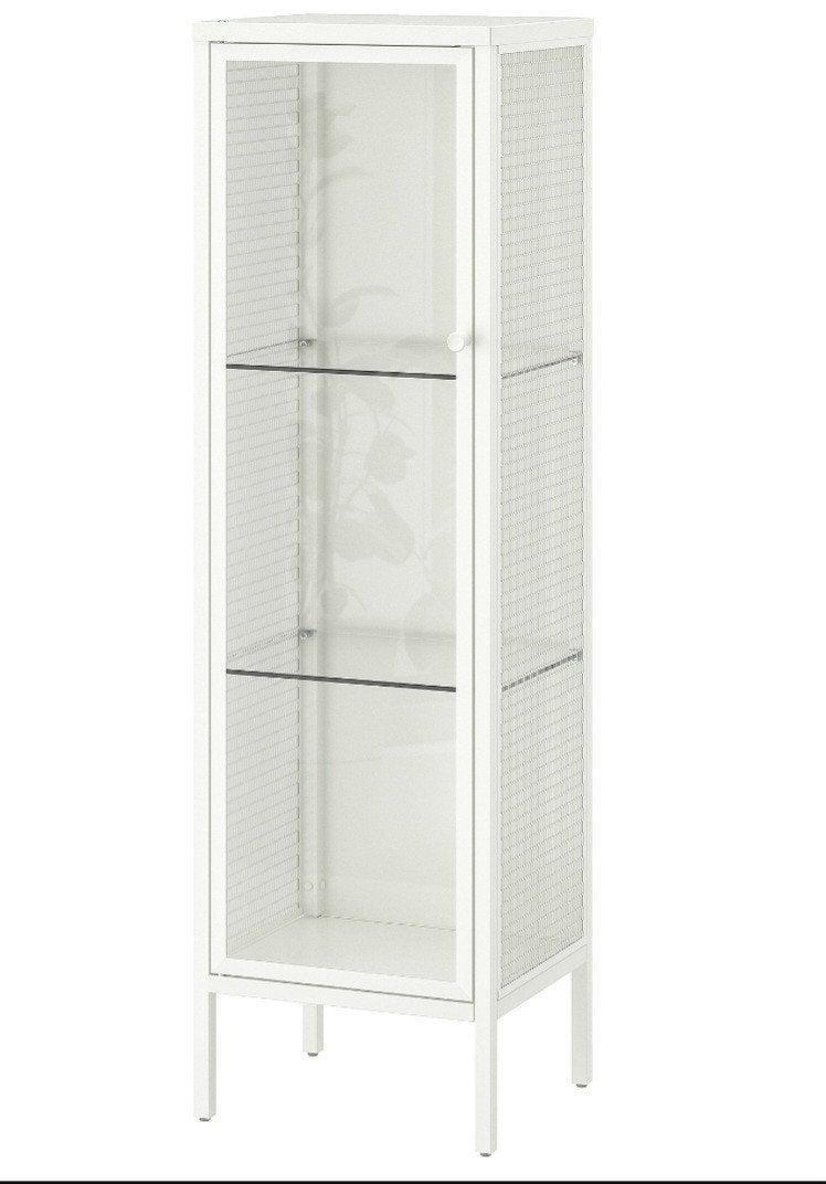 Ikea Baggebo vitrinekast wit 34x30x116 cm, Ophalen, Minder dan 50 cm, Met deur(en), 100 tot 150 cm