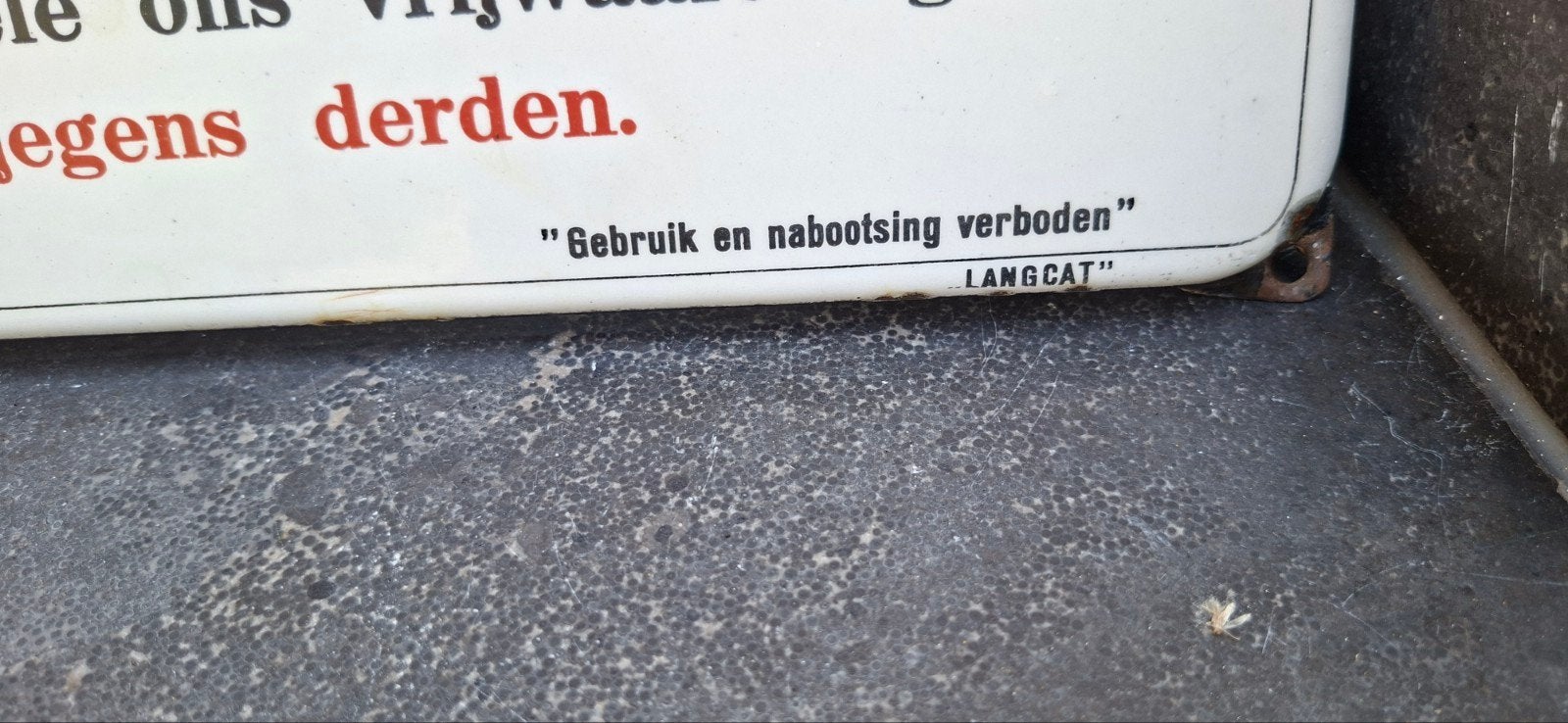 Bovag emaille bord Langcat Bussem, Ophalen