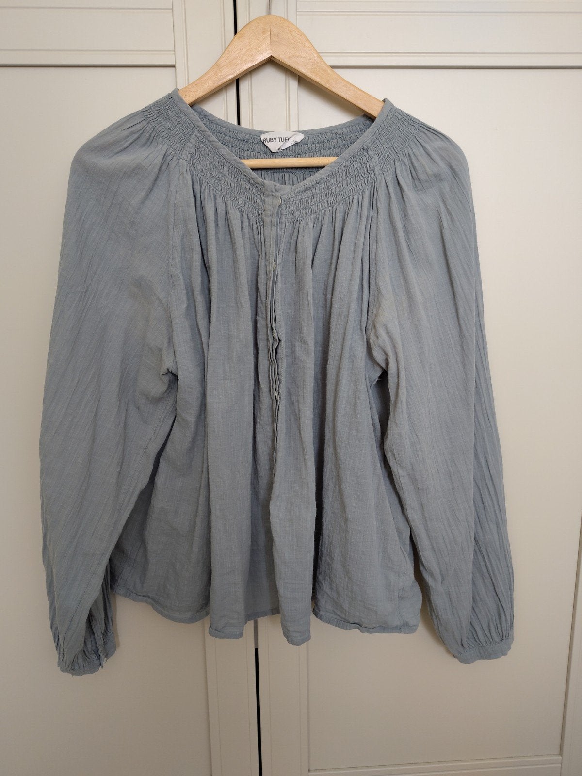 Ruby Tuesday blouse 100% katoen, maat M grijsblauw, Maat 38/40 (M), Ruby Tuesday, Zo goed als nieuw, Verzenden