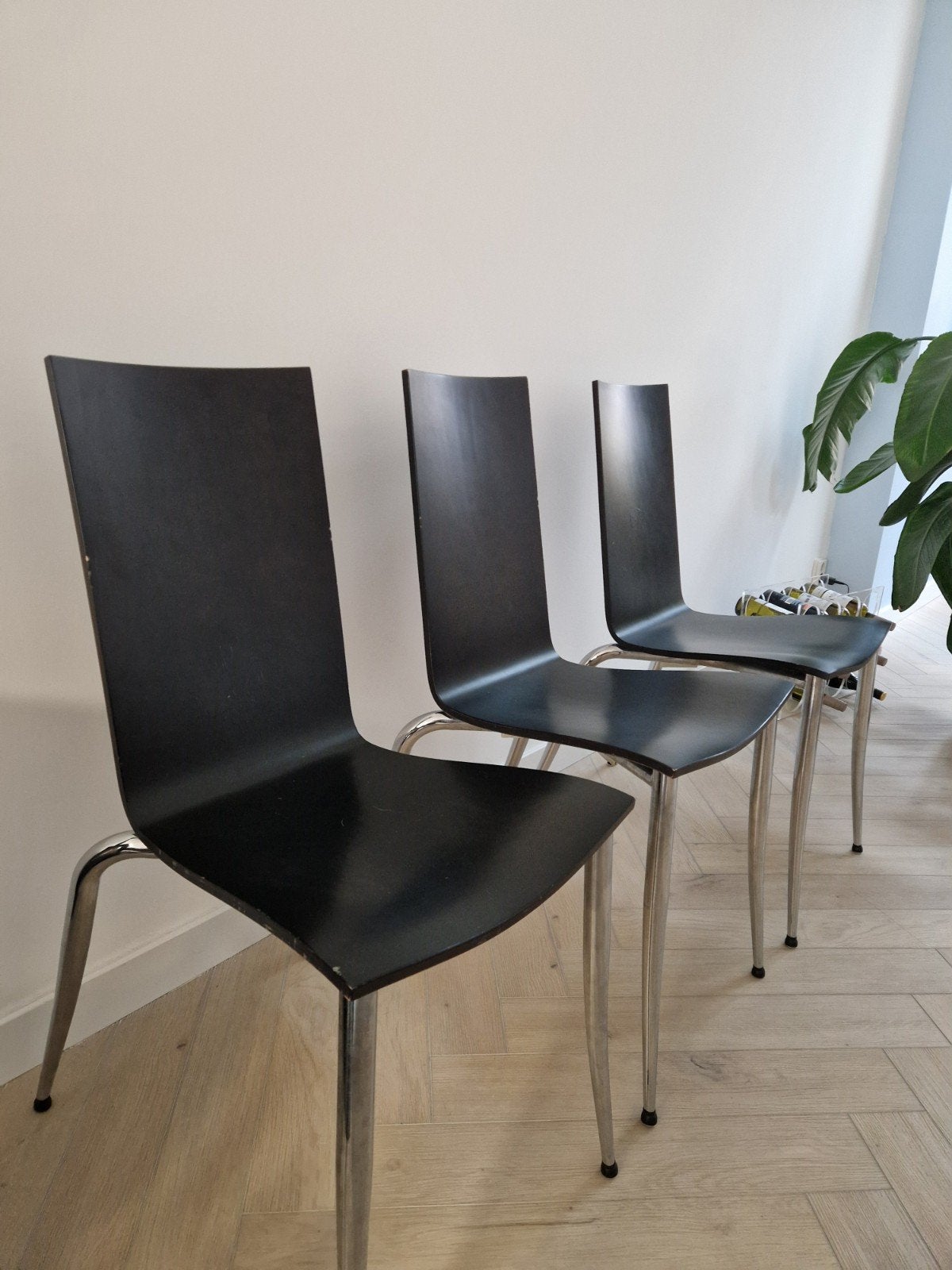 Eetkamerstoelen 3x Philippe Starck Olly Tango, Huis en Inrichting, Stoelen, Ophalen, Gebruikt, Zwart, Drie