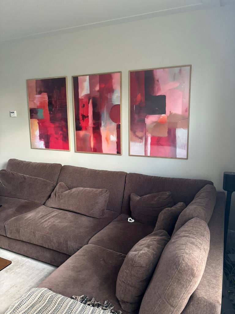 3 posters desenio abstract rood, Verzamelen, Posters, Ophalen, Zo goed als nieuw, A1 t/m A3