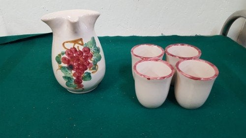 Wijnset, 5-delig, van aardewerk terra toscana, Ophalen of Verzenden, 'T Olde Gre-j, Info@toldegrej.nl, Endepoelstraat 20f Didam