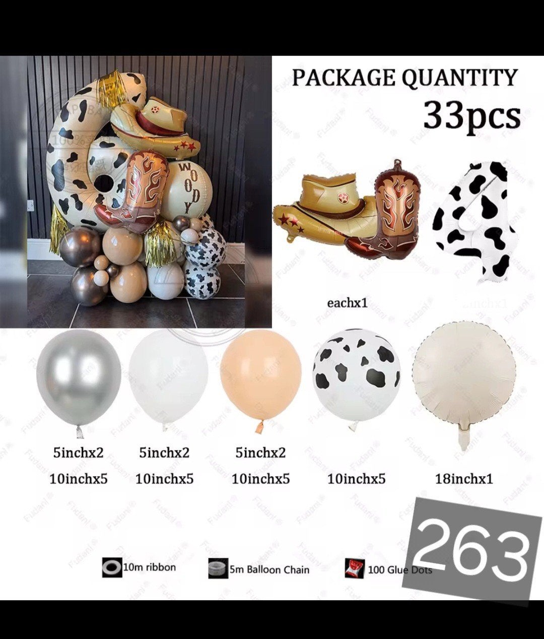 Cowboy Thema Verjaardagsdecoratie Ballonnen Set, Ophalen, Nieuw, Versiering, Verjaardag