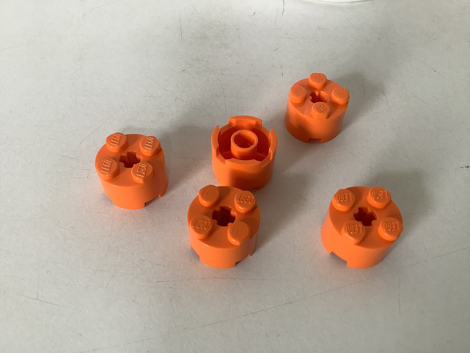 Lego steen 2x2 rond met asgat oranje, Ophalen of Verzenden, Gebruikt, Losse stenen, Lego