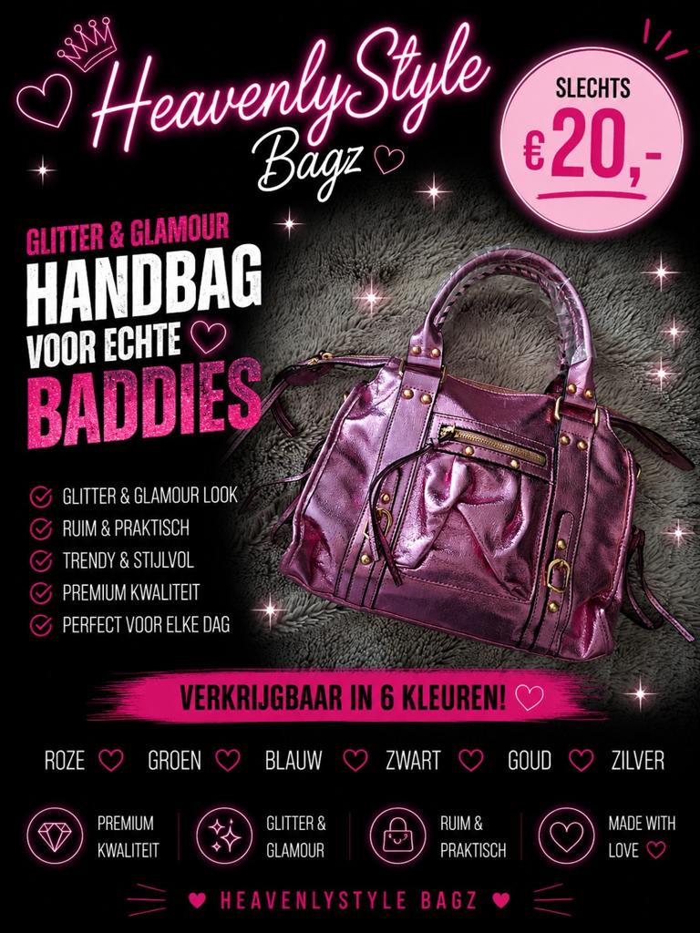 Nieuwe glitter handtas!, Verzenden, Nieuw, Overige kleuren, Handtas