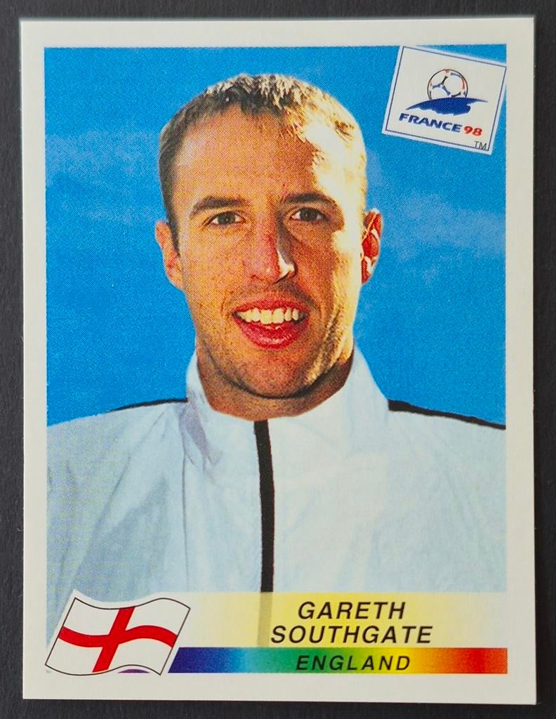 Panini sticker Gareth Southgate - Engeland, WK 98, Ophalen of Verzenden, Zo goed als nieuw, Buitenlandse clubs, Poster, Plaatje of Sticker