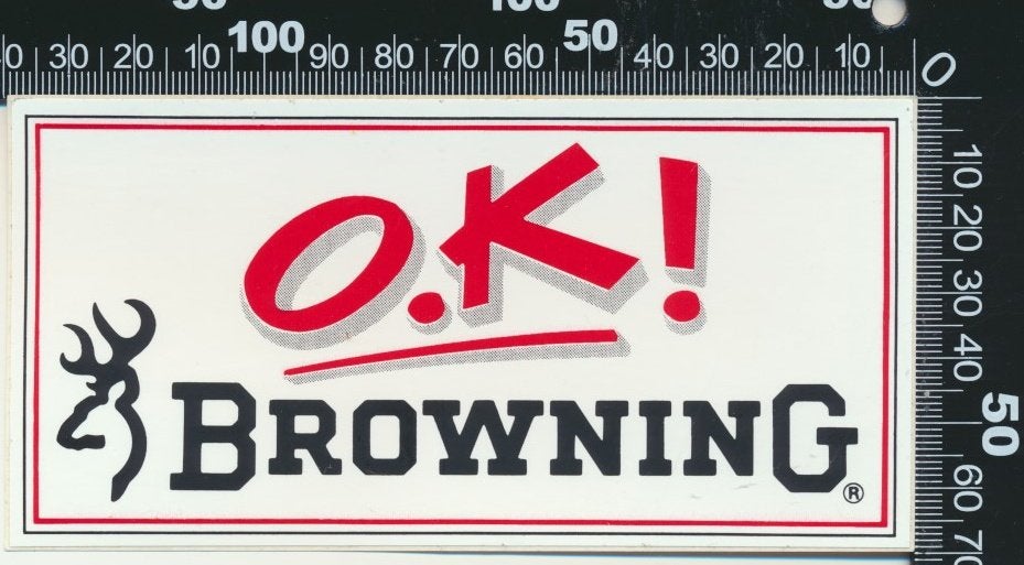 Sticker: Browning - OK, Ophalen of Verzenden, Zo goed als nieuw, Bedrijf of Vereniging