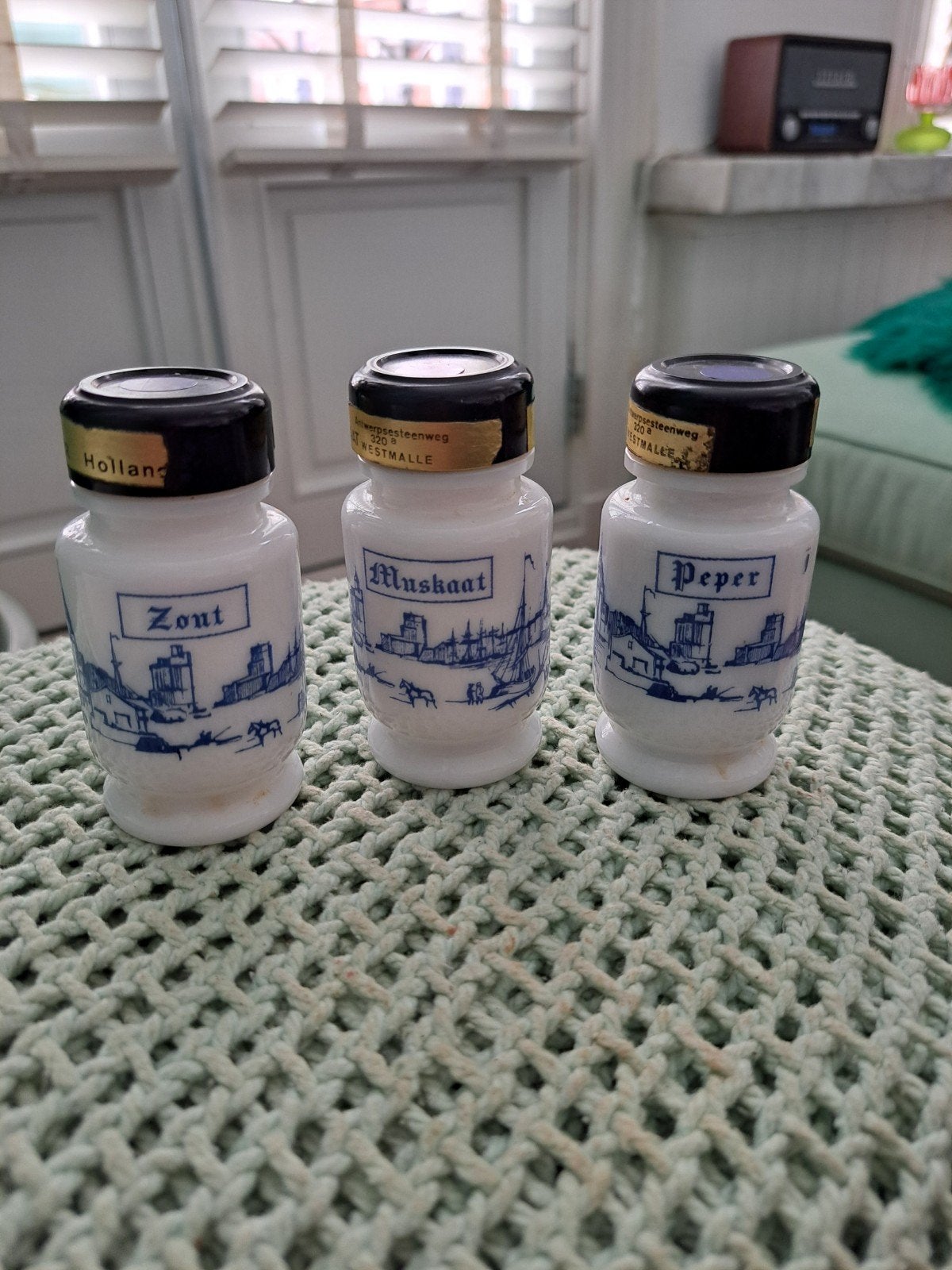 Vintage Hollandse Kruidenpotjes - Zout, Muskaat, Peper, Ophalen of Verzenden