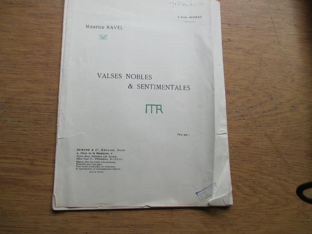 MAURICE RAVEL - VALSES NOBLES & SENTIMENTALES - VOOR PIANO, Gebruikt, Klassiek, Ophalen of Verzenden, Artiest of Componist