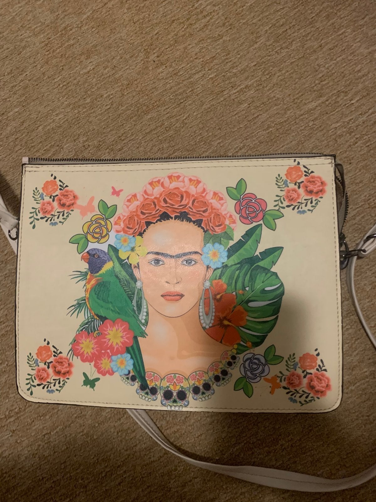 Schoudertasje Fridah kahlo, Verzenden, Zo goed als nieuw, Schoudertasje