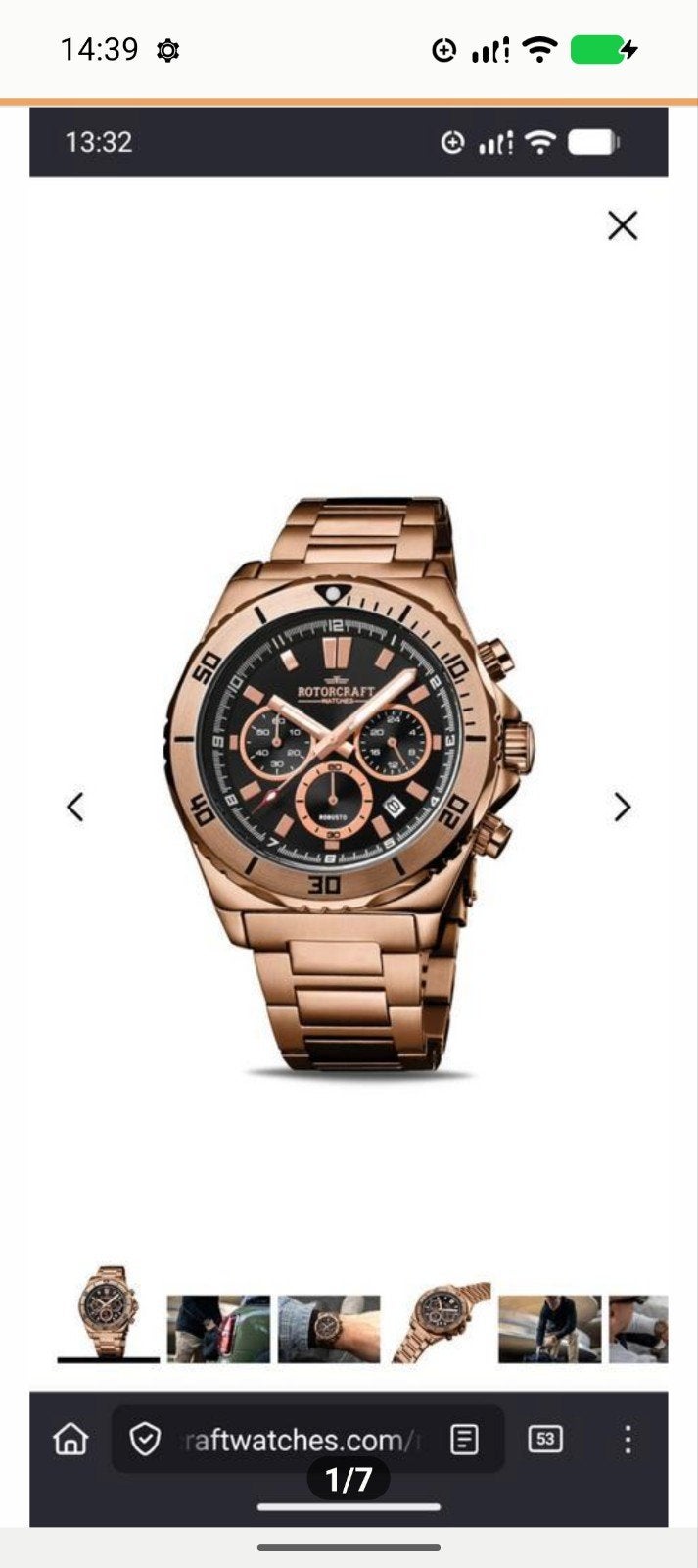 GLOEDNIEUW HORLOGE ROTORCRAFT ROBUSTO, Ophalen of Verzenden, Nieuw, Staal, Overige merken