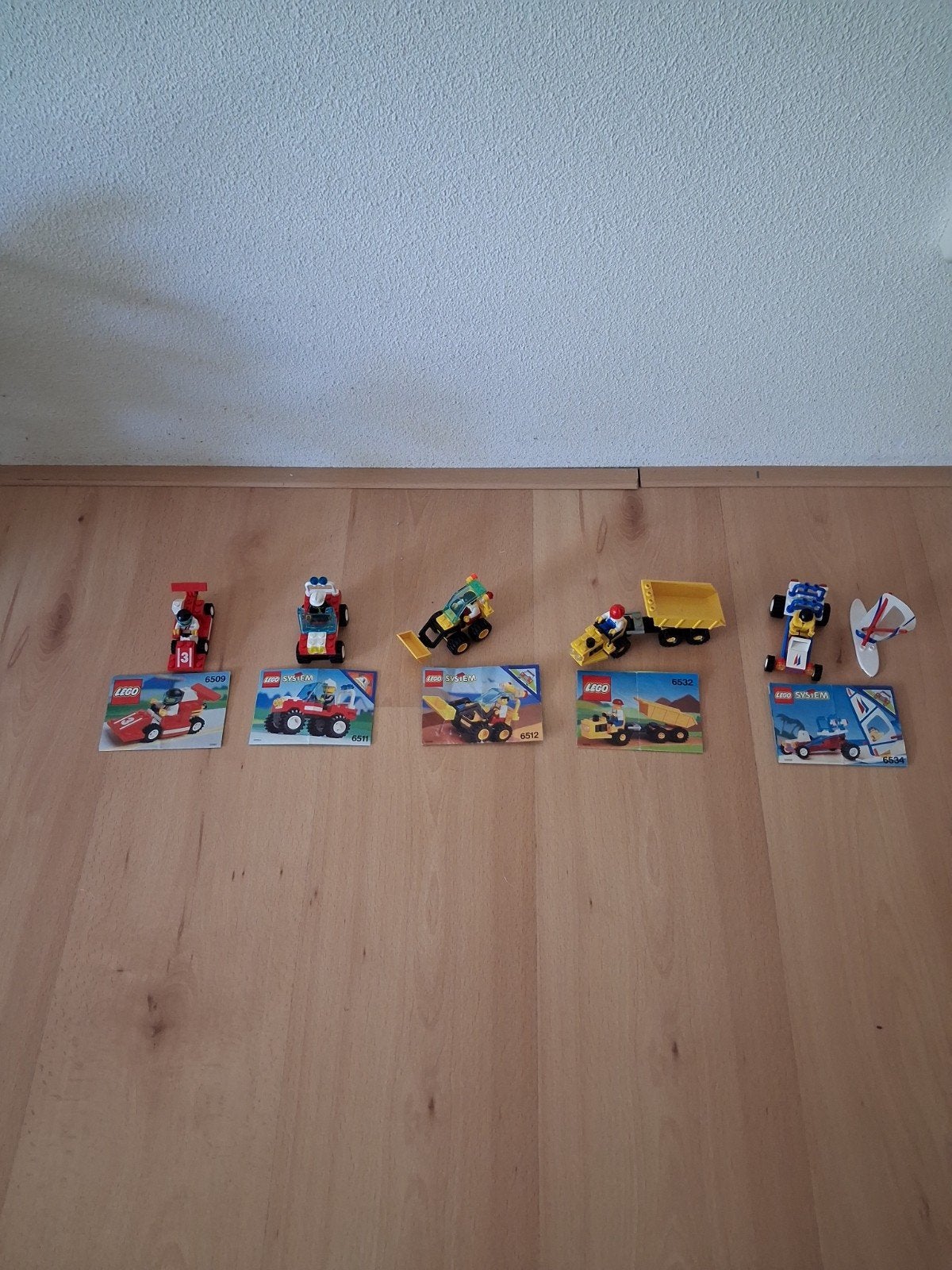 Lego set van 5 voertuigen met handleidingen, Gebruikt, Compleet, Lego, Ophalen of Verzenden