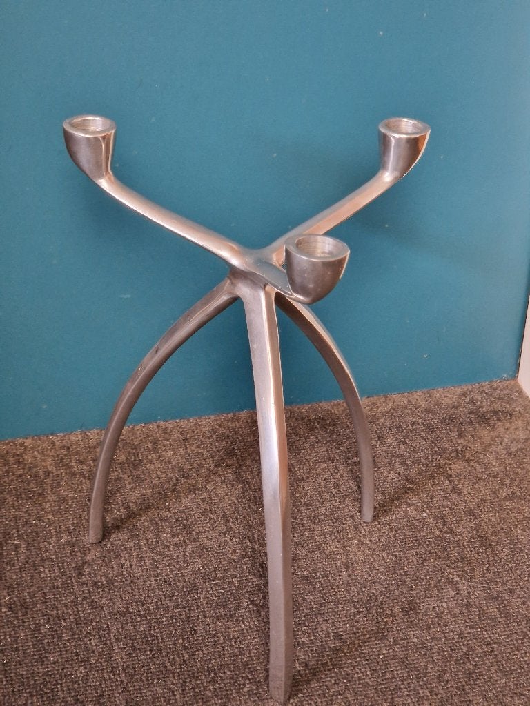 Vintage"Spider"Driepoot Kandelaar een iconisch stuk jaren 70, 30 cm, Zilver, Ophalen of Verzenden, Metaal