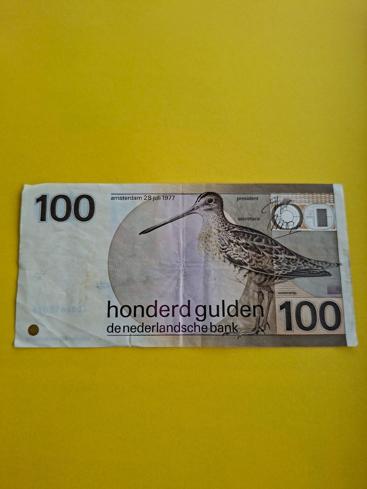 100 Gulden Snip uit 1977 in ZF, Ophalen of Verzenden, 100 gulden, Los biljet