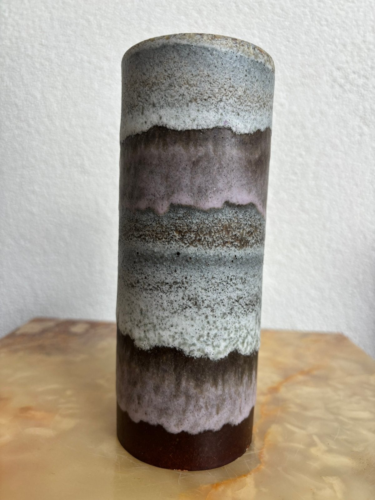 Strehla Keramik West-Germany vaas fat lava 17 cm vintage, Antiek en Kunst, Antiek | Vazen, Ophalen of Verzenden