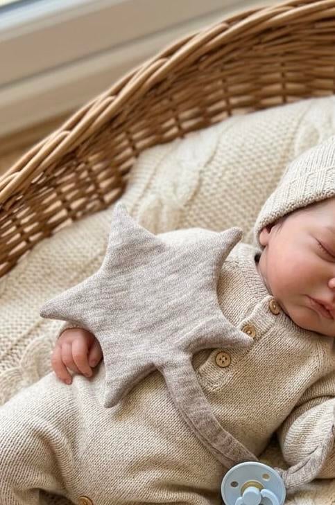 Speendoekje ster 100% merinowol beige/ taupe, Ophalen of Verzenden, Nieuw