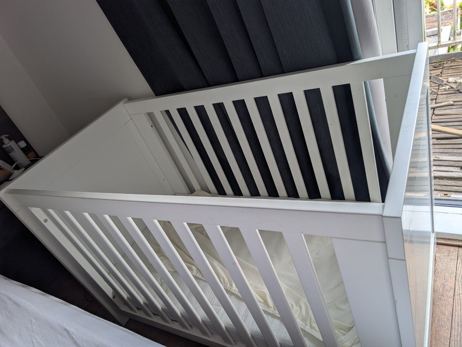 Malmo Interbaby Ledikant Wit 60x120cm, Gebruikt, Ophalen of Verzenden, Lattenbodem, Minder dan 140 cm