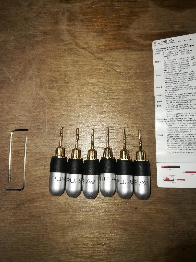 Banaanstekkers Pure AV 24K, Ophalen of Verzenden, Nieuw, Minder dan 2 meter, Overige kabels