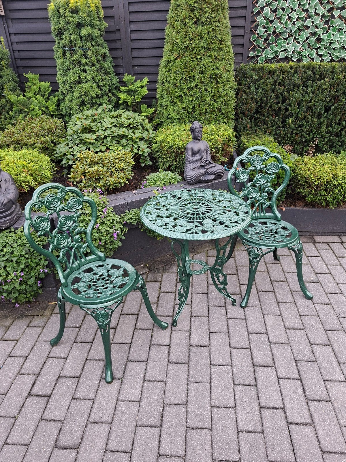 te koop ...gietijzeren bistro setje, Tuin en Terras, Ophalen of Verzenden, Gebruikt, 2 zitplaatsen, Tuinset
