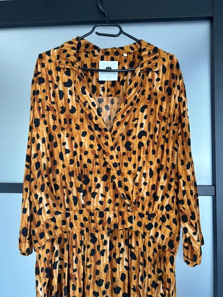 Fabienne Chapot maat XL panter Jannah jumpsuit broekpak 3078, Bruin, Maat 46/48 (XL) of groter, Ophalen of Verzenden, Zo goed als nieuw