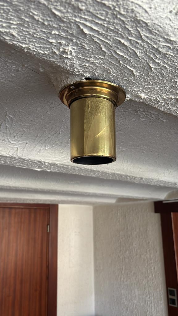 3x Vintage Messing Plafond-/Wandspots met Patina, Huis en Inrichting, Lampen | Spots, Ophalen of Verzenden, Gebruikt, Plafondspot of Wandspot