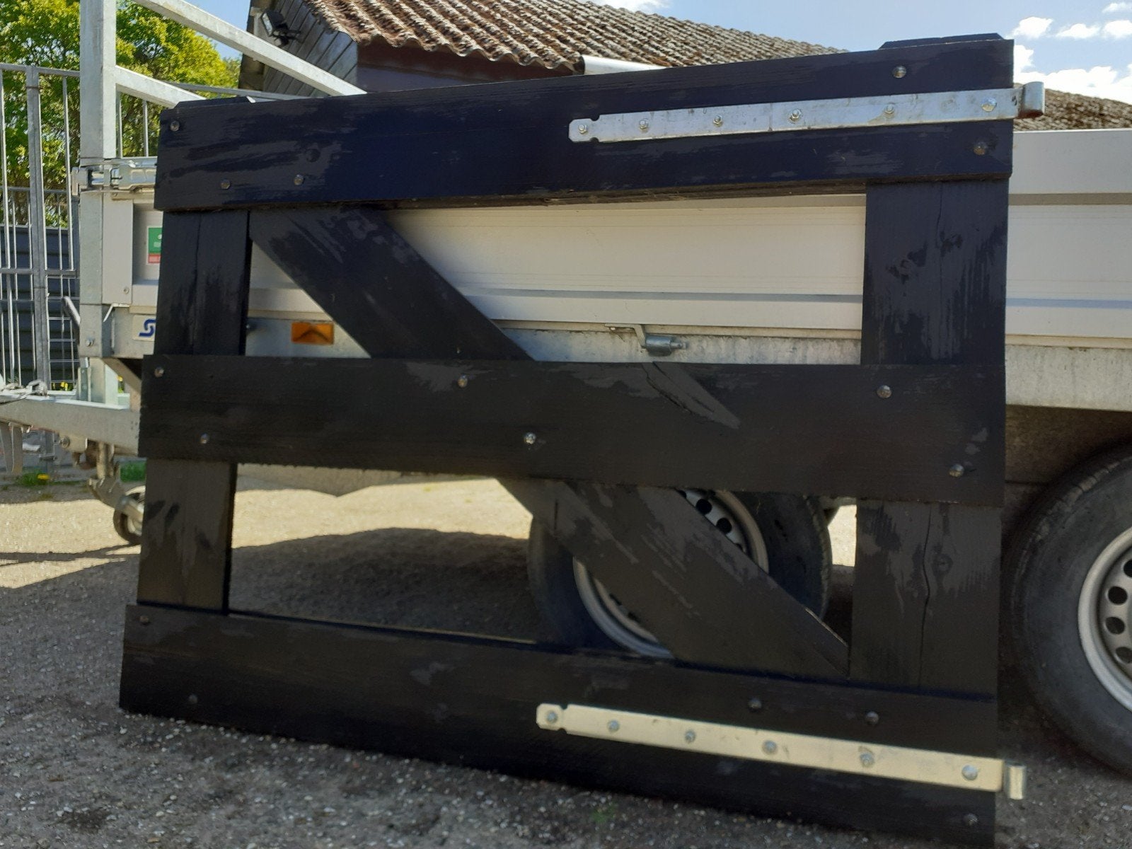 houten tuin ,weidepoort 1,48 x 1,15, Ophalen, Zo goed als nieuw, Hout, Tuinhek