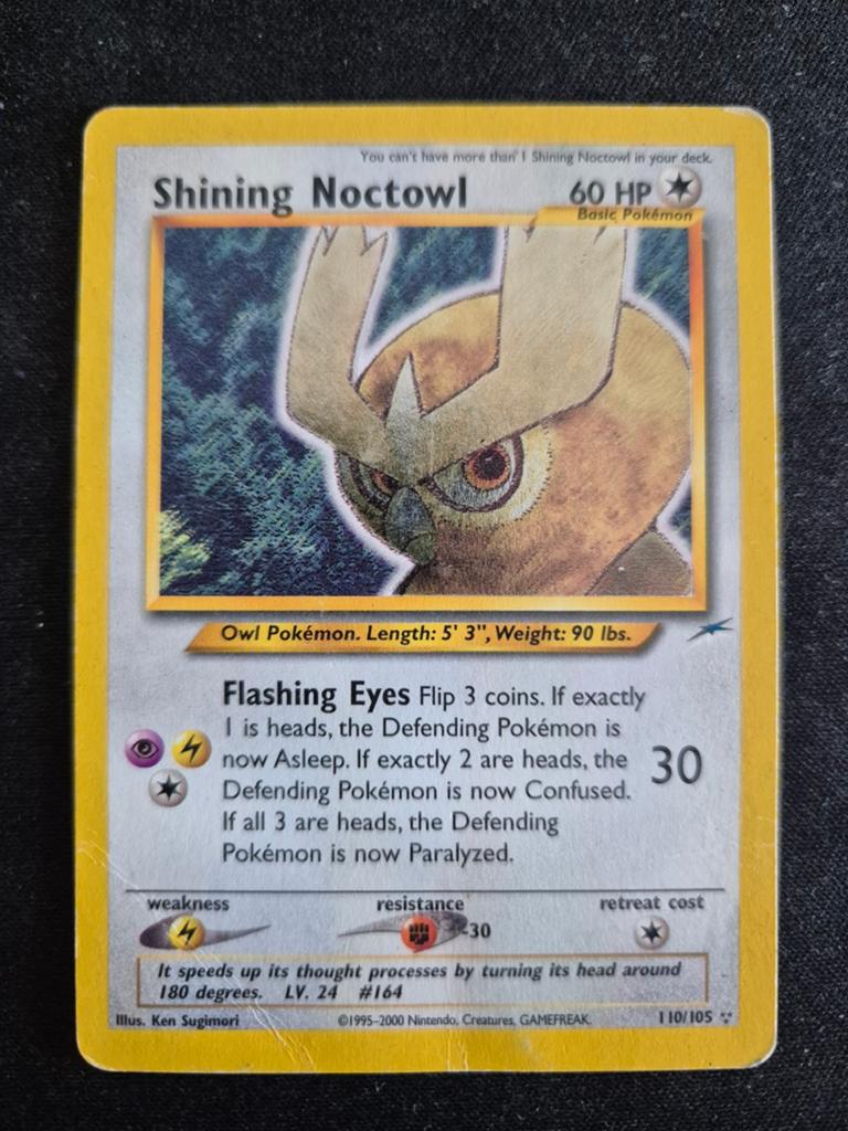 Shining Noctowl Pokémon Kaart - Neo Destiny 110/105, Ophalen of Verzenden, Gebruikt, Losse kaart, Foil