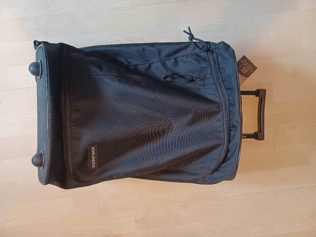Norländer trolley tas, Ophalen, 40 tot 60 cm, Zwart, Wieltjes
