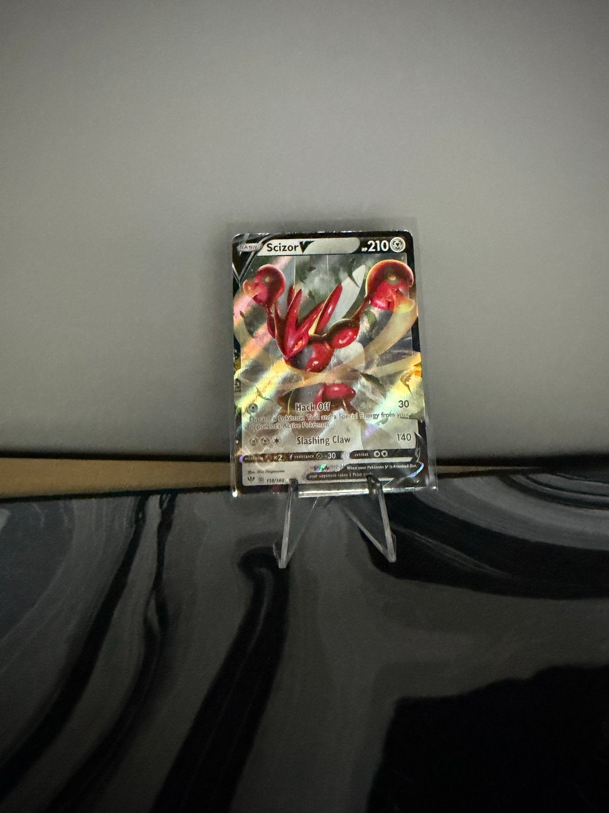 Pokémon Kaart Scizor V - Zo goed als nieuw, Ophalen of Verzenden, Zo goed als nieuw, Losse kaart, Foil