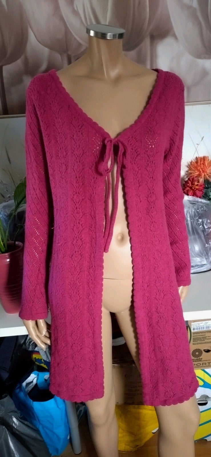 leuk gebreid fuchsia kleurig vest van Tante Betsy maat 42, Kleding | Dames, Tante Betsy, Maat 42/44 (L), Ophalen of Verzenden
