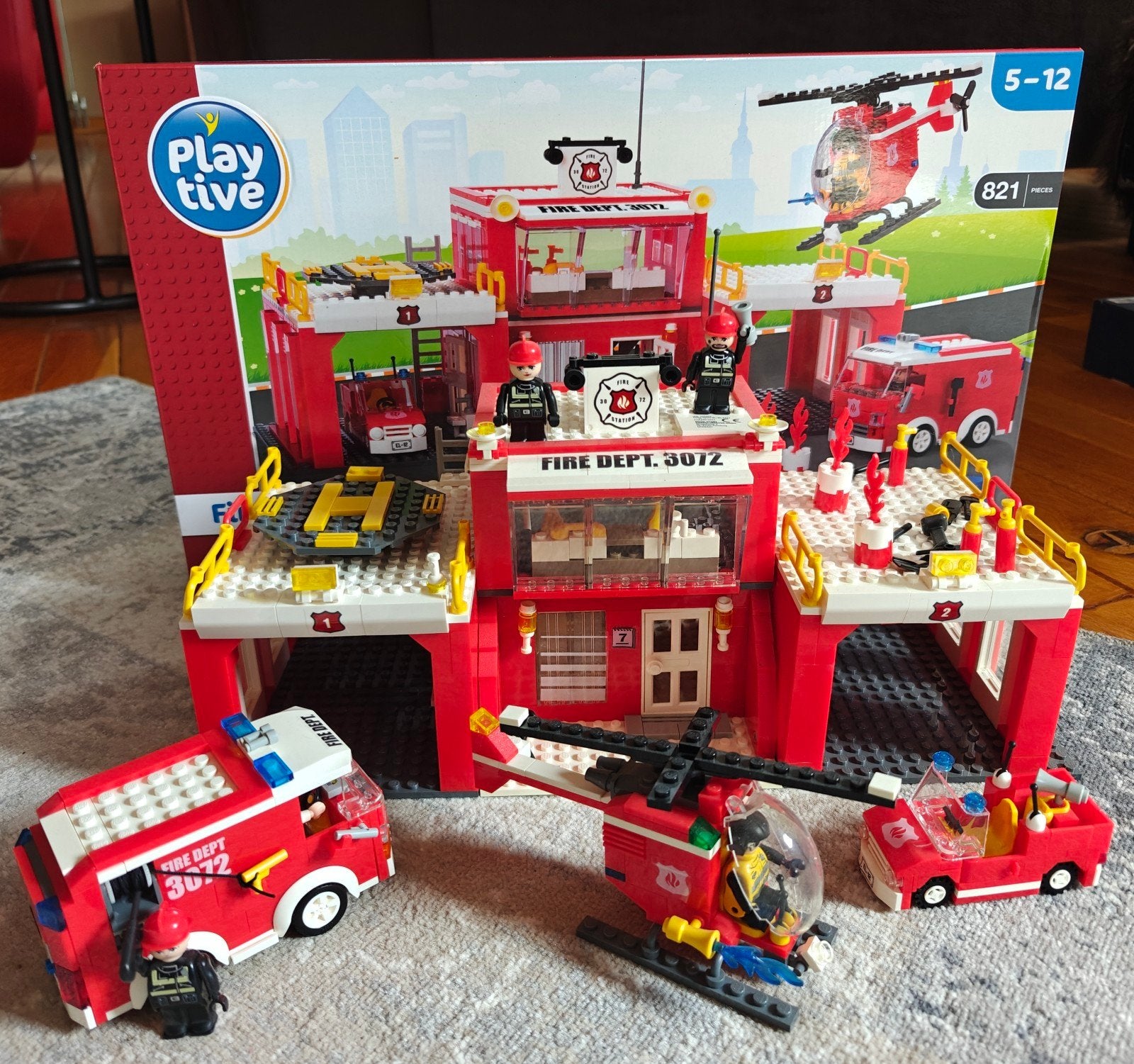 Lego Playtive Brandweerkazerne Bouwset met Voertuigen, Ophalen of Verzenden, Zo goed als nieuw, Overige merken