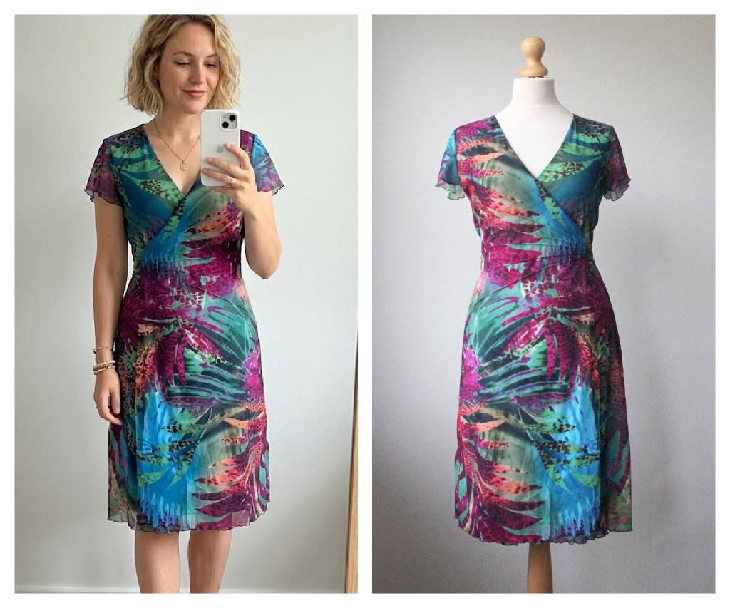 Nicowa - schitterende jurk met kleurrijke print - maat 36, Overige kleuren, Verzenden, Nicowa, Zo goed als nieuw
