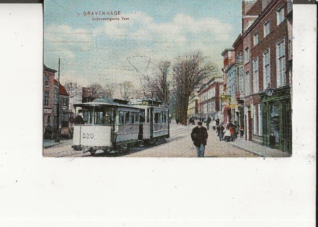 Den Haag Scheveningsche Veer Tram Lijn 5 9-7-1907, Verzamelen, Ophalen of Verzenden, Voor 1920, Gelopen, Zuid-Holland