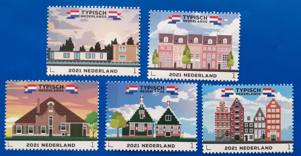 Typisch Nederlands 2021 - 5 verschillende Typisch 2021, Postzegels en Munten, Verzenden, Na 1940, Postfris