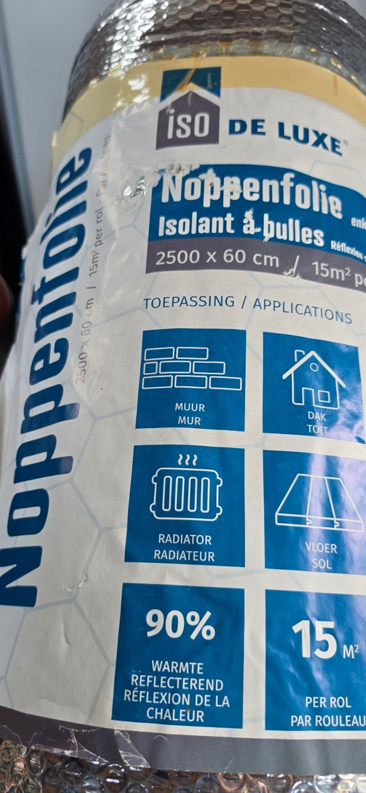 ISO DE LUXE Noppenfolie Isolatiefolie 15m², Ophalen of Verzenden