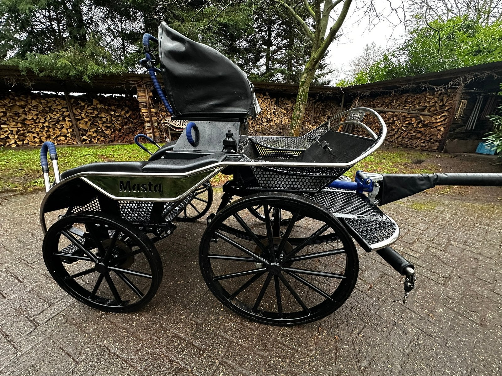 Tweespan paard marathonwagen, Zo goed als nieuw, Pony